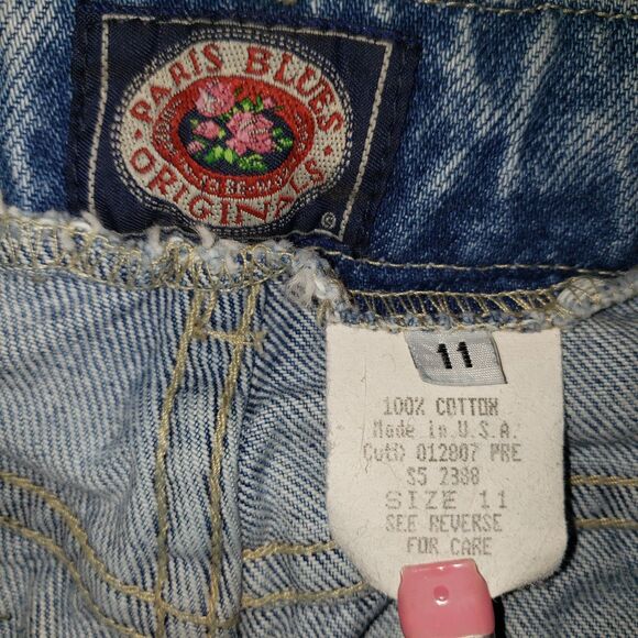 Vintage PARIS BLUES Butterfly Pattern Boot Cut Denim Blue Jeans Juniors Size 11 - Picture 6 of 9